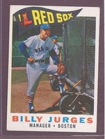 1960 Topps #220 Billy Jurges  EX+  BOSTON RED SOX crease free