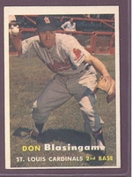 1957 Topps #047 Don Blasingame NM ST LOUIS CARDINALS crease free