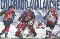 COLORADO AVALANCHE Roy Sakic Forsberg Starline Poster MINI Promo Piece 3x5