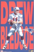 1997 Drew Bledsoe New England Patriots  Original Starline Poster OOP