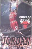 1998 Michael Jordan Chicago Bulls Black Dunk Original Starline Poster OOP