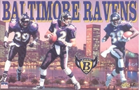 1996 Baltimore Ravens Collage Original Starline Poster OOP w/ Testaverde
