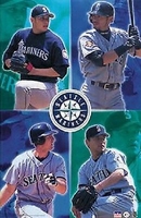 2001 Seattle Mariners Collage Original Starline Poster OOP Ichiro Olerud Sasaki