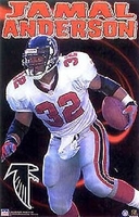 1999 Jamal Anderson Atlanta Falcons Original Starline Poster OOP
