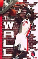 2003 Ben Wallace Detroit Pistons "The Wall"  Original Starline Poster OOP