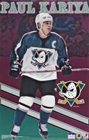1998 Paul Kariya Anaheim Mighty Ducks Original Starline Poster OOP