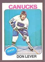 1975-76 O-Pee-Chee OPC #206 Don Lever NM VANCOUVER CANUCKS crease free