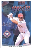 Juan Gonzalez Blue TEXAS RANGERS Starline Poster MINI Promo Piece 3x5