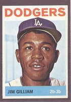 1964 Topps  #310 Jim Gilliam EXMT/NM LOS ANGELES DODGERS crease free