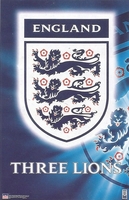 2000 ENGLAND THREE LIONS LOGO Original Starline Poster OOP