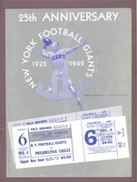 NEW YORK GIANTS  vs. PHILADELPHIA EAGLES 12-4-1949 NFL Game Program  EX