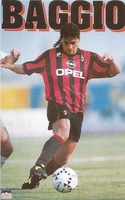ROBERTO BAGGIO AC MILAN Original Starline Poster MINI Promo Piece 3x5