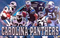 1997 Carolina Panthers Collage Original Starline Poster OOP Collins Mills