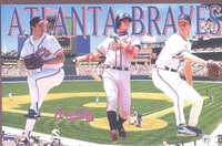 1997 Atlanta Braves Collage Original Starline Poster OOP Maddux Glavine Chipper