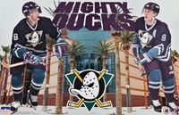 1996 Anaheim Mighty Ducks Collage Original Starline Poster OOP Kariya & Selanne