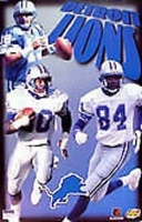 1997 Detroit Lions Collage Original Starline Poster OOP Sanders Moore Mitchell