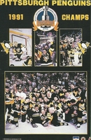 1991 PITTSBURGH PENGUINS CHAMPS Lemieux Starline Poster MINI Promo 3x5