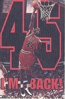 1995 Michael Jordan I'm Back #45 Chicago Bulls Original Starline Poster OOP