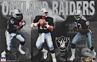 1995 Oakland Raiders Collage Original Starline Poster OOP w/ Hostetler & Brown