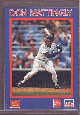 1989 STARLINE PROMO Don Mattingly YANKEES McDonalds