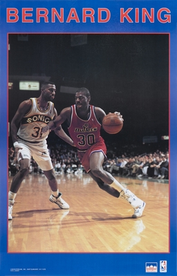 1991 Bernard King Washington Bullets Original Starline Poster OOP