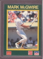 1989 STARLINE PROMO Mark McGwire ATHLETICS McDonalds